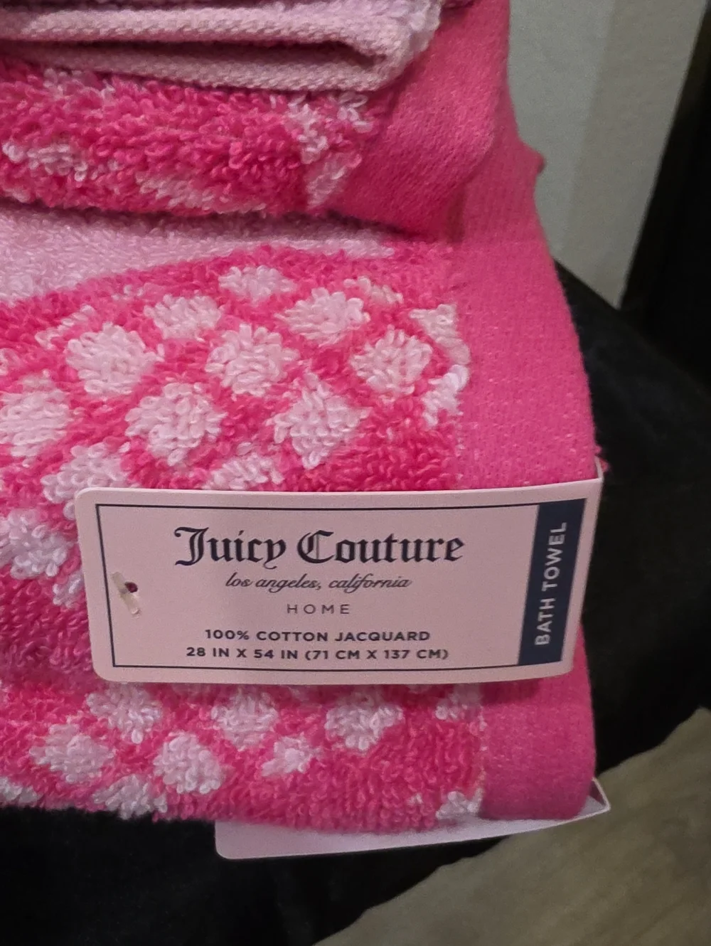 Juicy Couture Home Rose Pattern 100% Jacquard Cotton Bath & Hand Towel Set